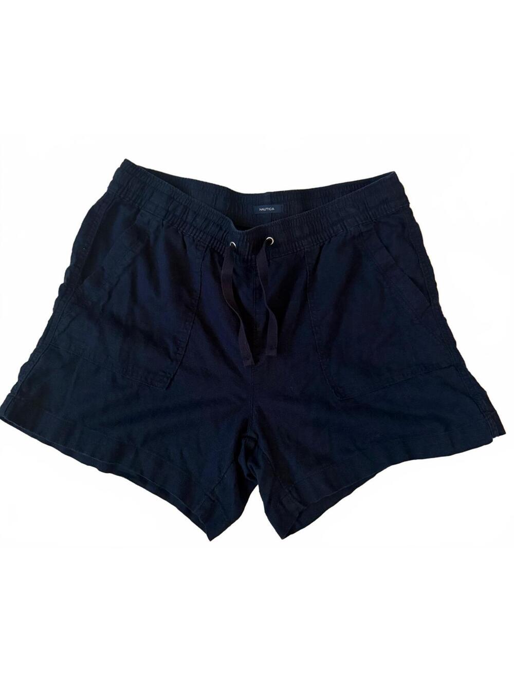 Women’s Nautica Navy Linen Drawstring Waist Shorts Large